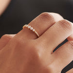 Diamond Stacker Band, 14K Gold Vermeil, 1/3 ct Lab Grown Diamond-2