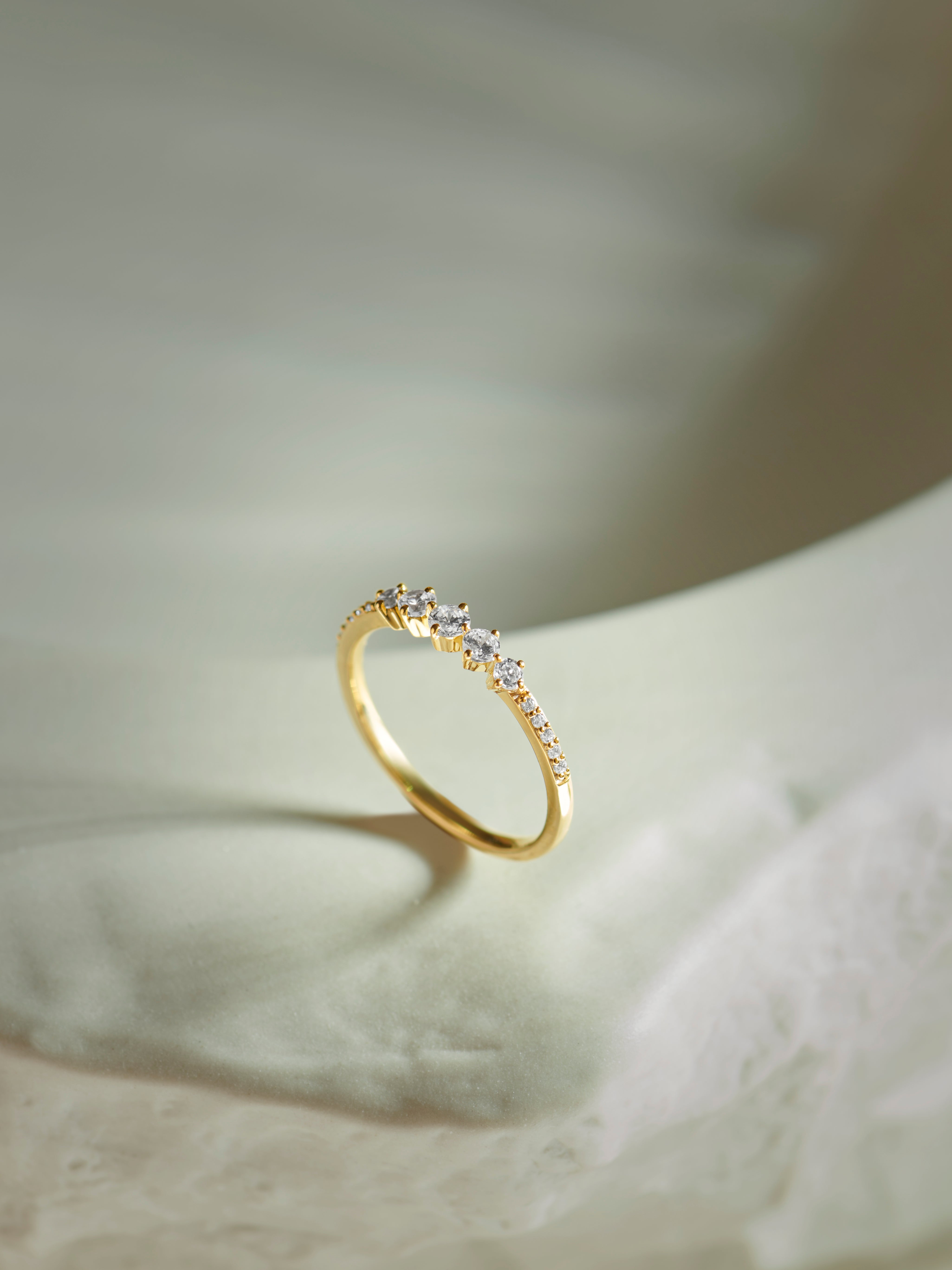 Diamond Stacker Band, 14K Gold Vermeil, 1/3 ct Lab Grown Diamond-6