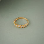 Milgrain Leafy Stackable Band, 14K Solid Gold, 1/6 ct Lab Grown Diamond-4