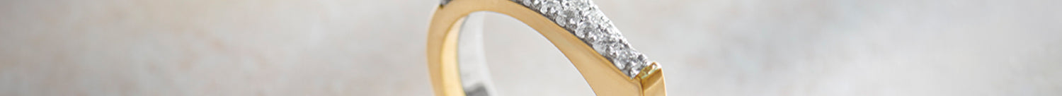 Two-Tone Duo Band, 14K Gold Vermeil, 1/3 ct Lab Grown Diamond-1