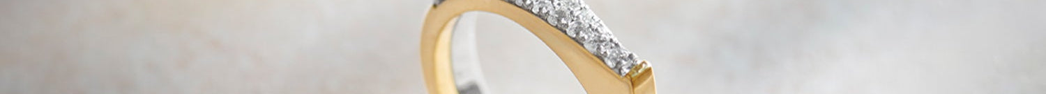 Two-Tone Duo Band, 14K Solid Gold, 1/3 ct Lab Grown Diamond-1