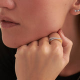 Two-Tone Duo Band, 14K Solid Gold, 1/3 ct Lab Grown Diamond-3