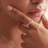 Two-Tone Duo Band, 14K Gold Vermeil, 1/3 ct Lab Grown Diamond-5