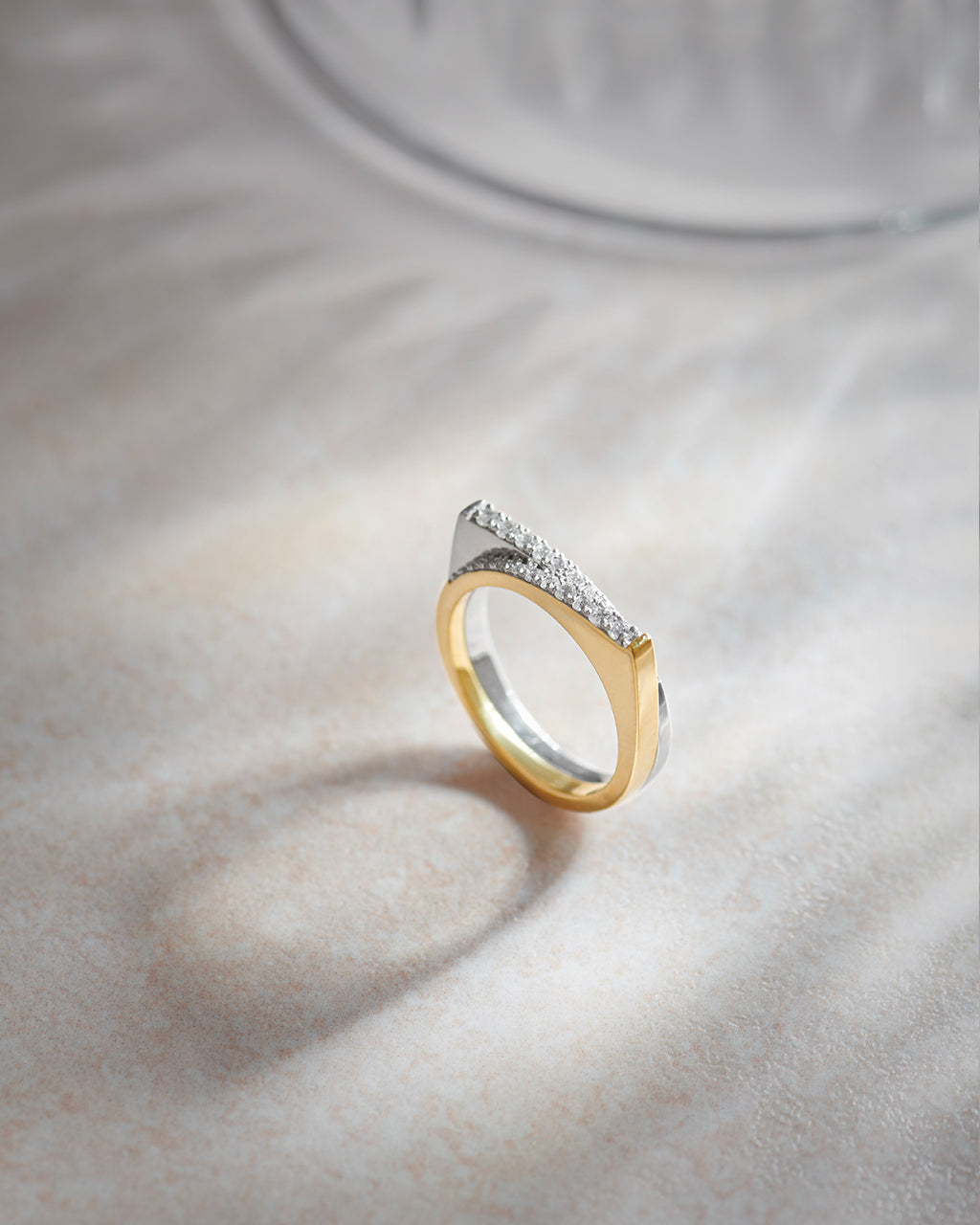 Two-Tone Duo Band, 14K Gold Vermeil, 1/3 ct Lab Grown Diamond-8