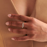 Pyramid Diamond Band, 14K Gold Vermeil, 1/3 ct Lab Grown Diamond-7