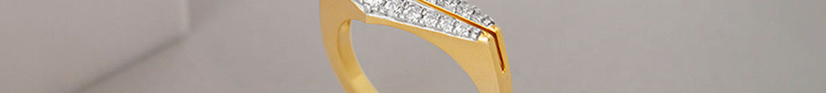 Pyramid Diamond Band, 14K Gold Vermeil, 1/3 ct Lab Grown Diamond-1