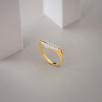 Pyramid Diamond Band, 14K Gold Vermeil, 1/3 ct Lab Grown Diamond-1