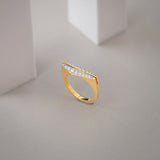 Pyramid Diamond Band, 14K Gold Vermeil, 1/3 ct Lab Grown Diamond-1