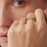 Pyramid Diamond Band, 14K Gold Vermeil, 1/3 ct Lab Grown Diamond-2