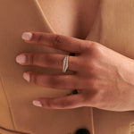 Pyramid Diamond Band, 14K Solid Gold, 1/3 ct Lab Grown Diamond-4