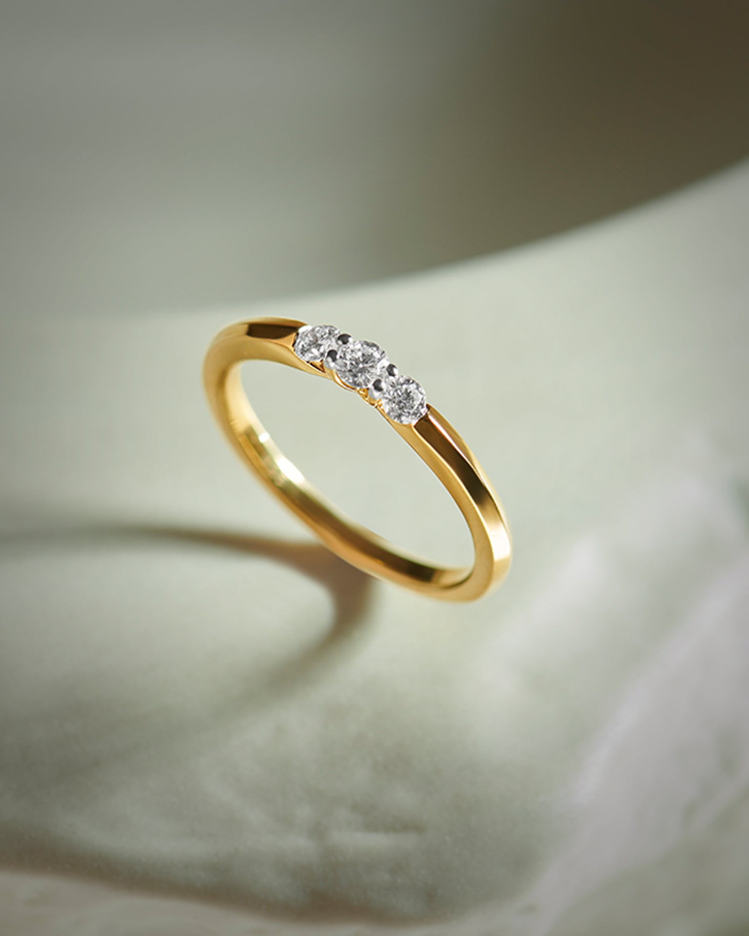 Minimal Stacker Ring, 14K Gold Vermeil, 1/4 ct Lab Grown Diamond-4