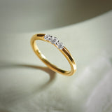 Minimal Stacker Ring, 14K Solid Gold, 1/4 ct Lab Grown Diamond-4