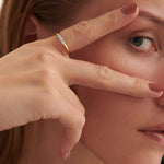 Minimal Stacker Ring, 14K Gold Vermeil, 1/4 ct Lab Grown Diamond-2