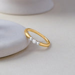 Minimal Stacker Ring, 14K Solid Gold, 1/4 ct Lab Grown Diamond-5