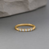 Station Stackable Band, 14K Solid Gold, 1/4 ct Lab Grown Diamond-4