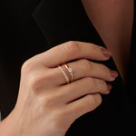 Station Stackable Band, 14K Solid Gold, 1/4 ct Lab Grown Diamond-2