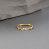 Station Stackable Band, 14K Solid Gold, 1/4 ct Lab Grown Diamond-1