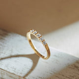 Station Stackable Band, 14K Solid Gold, 1/4 ct Lab Grown Diamond-5