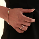 Duo Tone Band, 14K Gold Vermeil, 1/4 ct Lab Grown Diamond-2