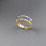 Duo Tone Band, 14K Solid Gold, 1/4 ct Lab Grown Diamond-5