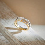Duo Tone Band, 14K Gold Vermeil, 1/4 ct Lab Grown Diamond-6