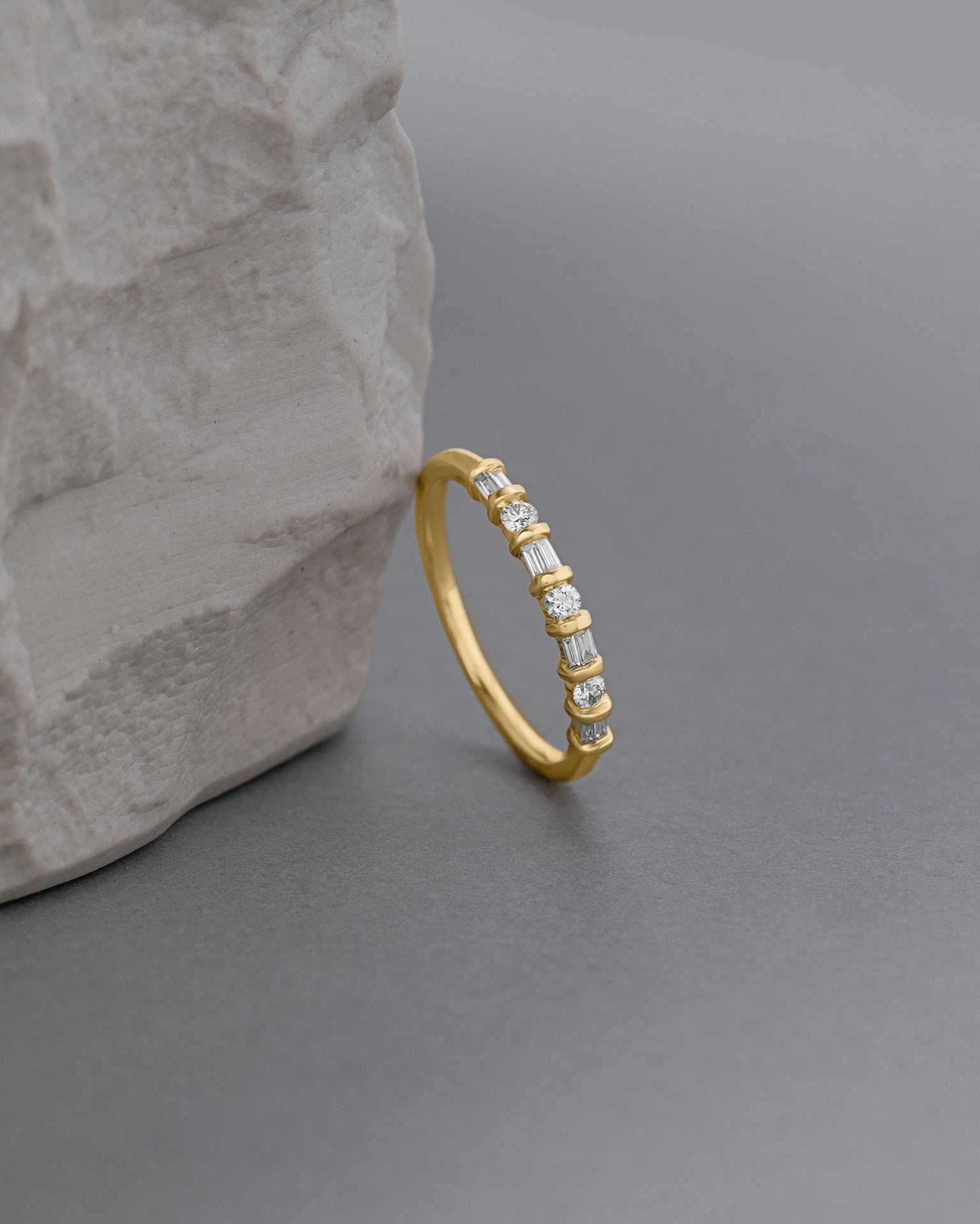 Baguette & Round Stackable Band