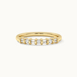 Baguette & Round Stackable Band, 14K Gold Vermeil, 1/5 ct Lab Grown Diamond-3