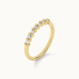 Baguette & Round Stackable Band, 14K Solid Gold, 1/5 ct Lab Grown Diamond-5