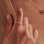 Mini Marquise Stackable Band, 10K Solid Gold, 1/10 ct Lab Grown Diamond-2
