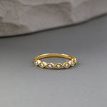 Mini Marquise Stackable Band, 10K Solid Gold, 1/10 ct Lab Grown Diamond-6