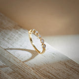 Mini Marquise Stackable Band, 10K Solid Gold, 1/10 ct Lab Grown Diamond-7