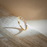 Mini Marquise Stackable Band, 10K Solid Gold, 1/10 ct Lab Grown Diamond-1