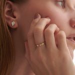 Textured Baguette Diamond Band, 14K Solid Gold, 1/10 ct Lab Grown Diamond-2