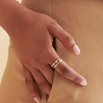 Textured Baguette Diamond Band, 14K Gold Vermeil, 1/10 ct Lab Grown Diamond-4
