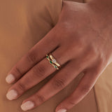 Leafy Stackable Band, 10K Solid Gold-4