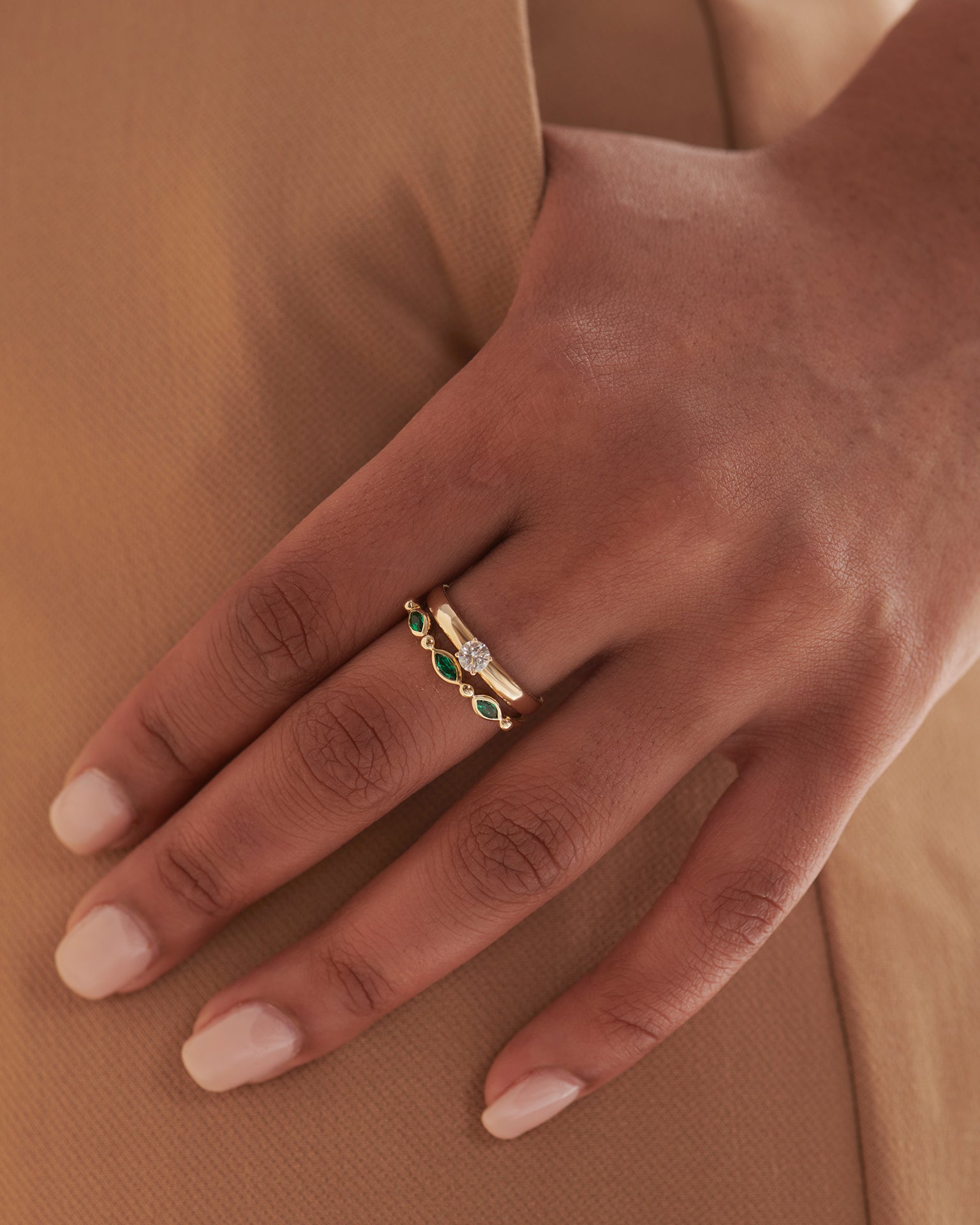 Leafy Stackable Band, 10K Solid Gold-4