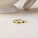 Leafy Stackable Band, 10K Solid Gold-5
