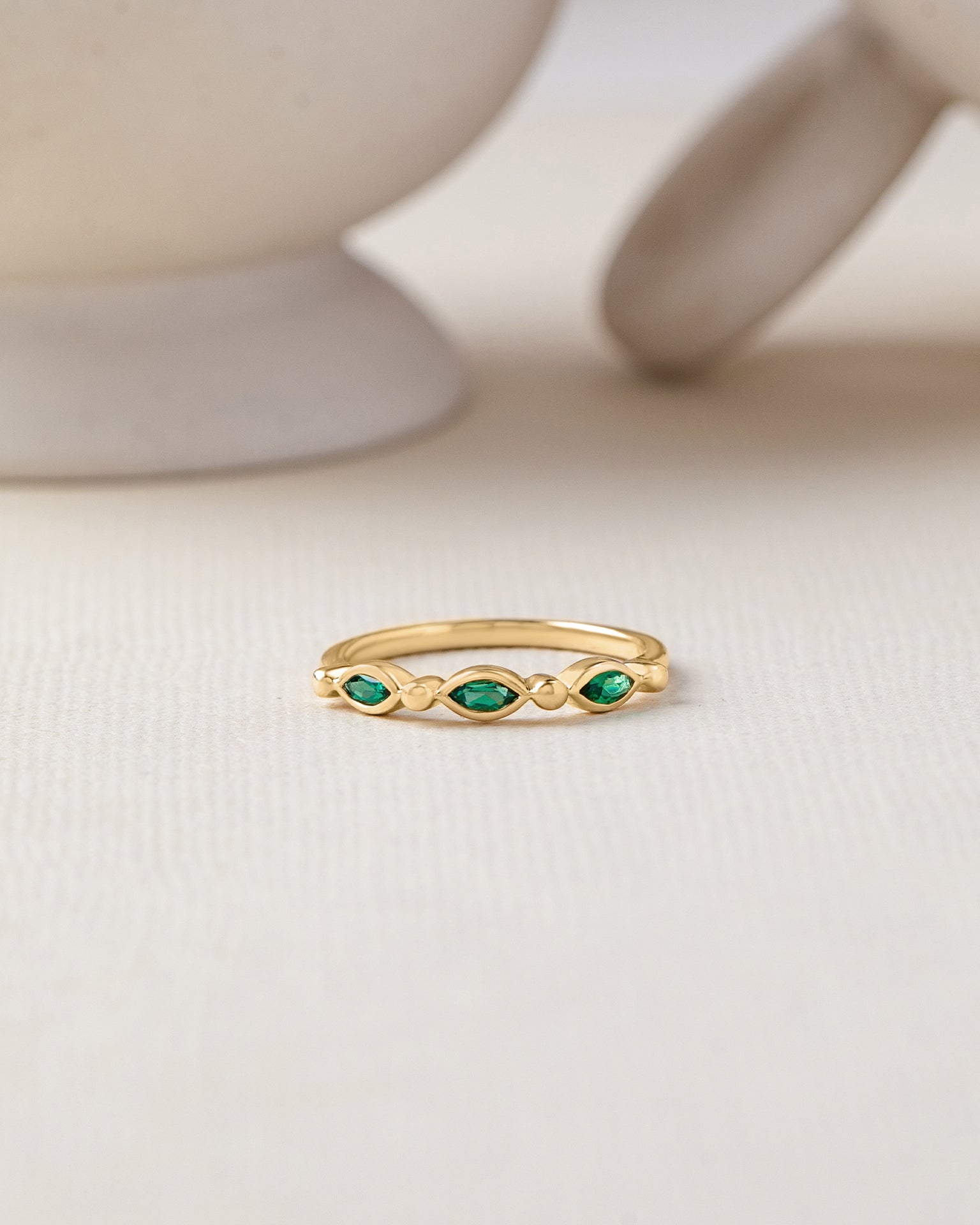 Leafy Stackable Band, 10K Solid Gold-5