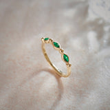 Leafy Stackable Band, 10K Solid Gold-6