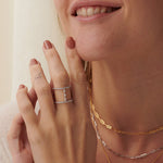 Statement Wide Band, 14K Solid Gold, 1/2 ct Lab Grown Diamond-5