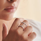 Statement Wide Band, 14K Solid Gold, 1/2 ct Lab Grown Diamond-3