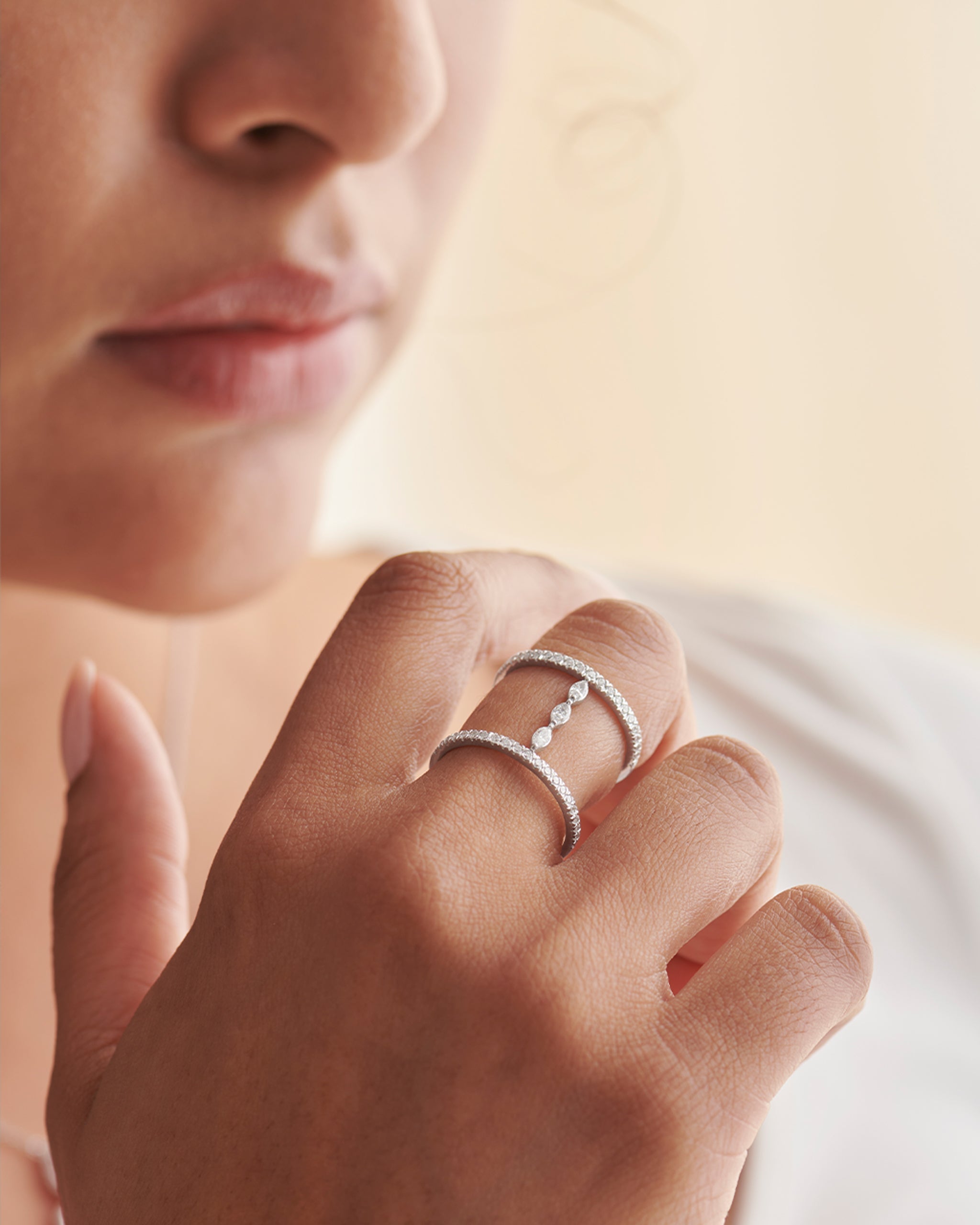 Statement Wide Band, 14K Solid Gold, 1/2 ct Lab Grown Diamond-3