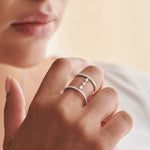 Statement Wide Band, 14K Solid Gold, 1/2 ct Lab Grown Diamond-1