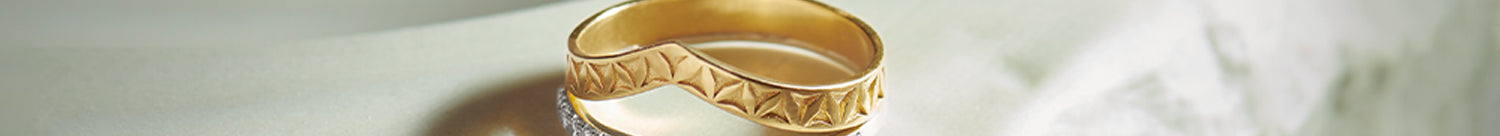 Engraved Chevron Band, 14K Gold Vermeil, 1/5 ct Lab Grown Diamond-1