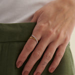 Criss Cross Band, 14K Gold Vermeil, 1/4 ct Lab Grown Diamond-4
