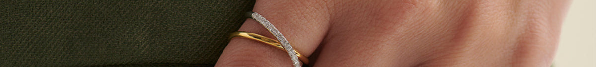 Criss Cross Band, 14K Gold Vermeil, 1/4 ct Lab Grown Diamond-1