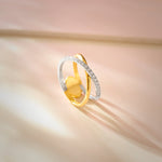 Criss Cross Band, 14K Solid Gold, 1/4 ct Lab Grown Diamond-7