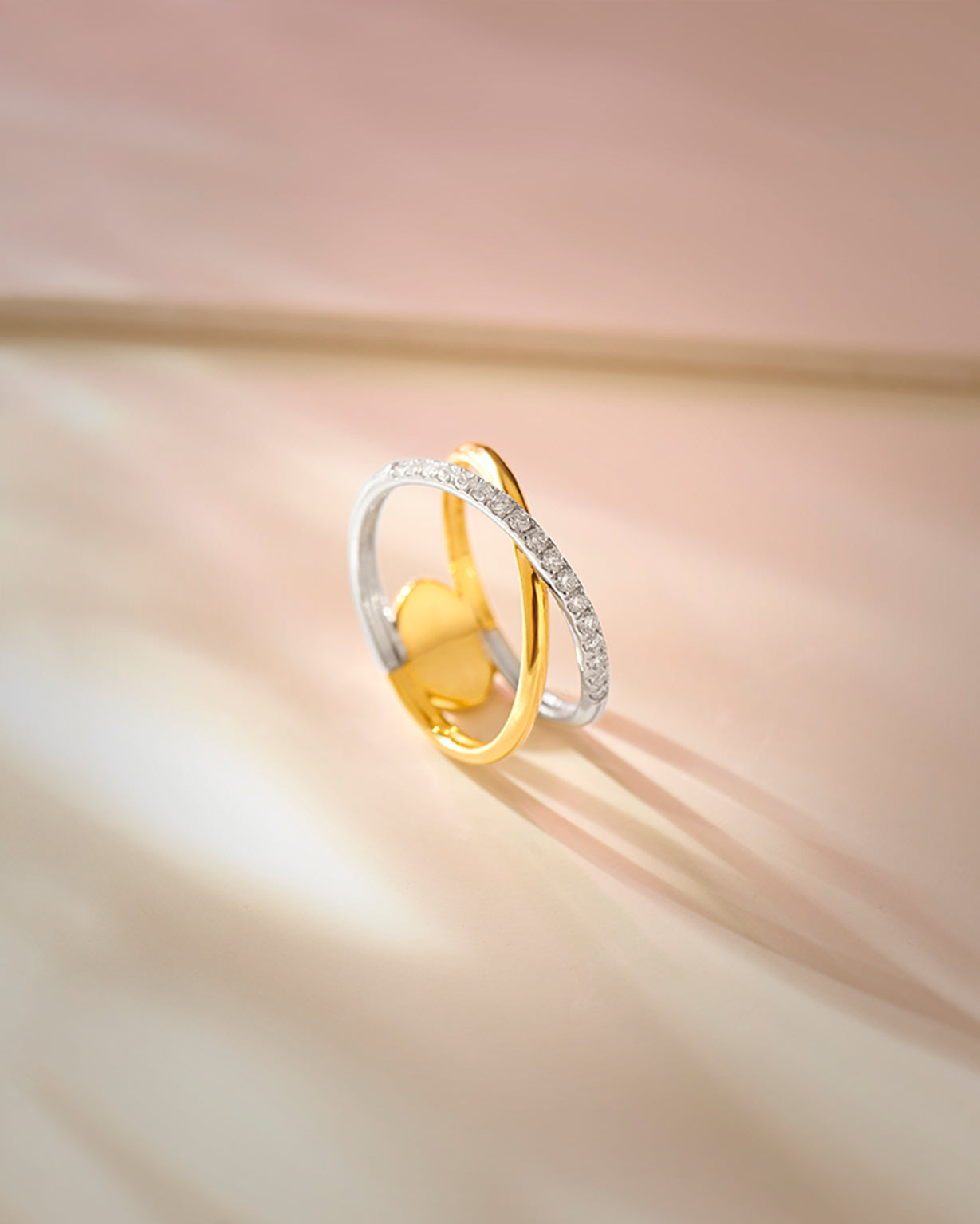 Criss Cross Band, 14K Solid Gold, 1/4 ct Lab Grown Diamond-7