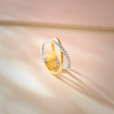 Criss Cross Band, 14K Solid Gold, 1/4 ct Lab Grown Diamond-7