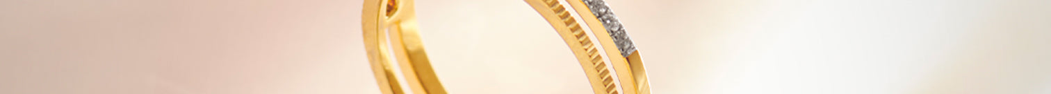 Textured Twin Band, 14K Gold Vermeil, 1/8 ct Lab Grown Diamond-1